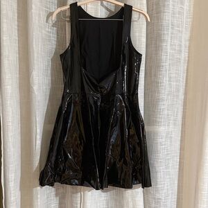 Blackmilk Shiny Black reversible Mini underbust dress